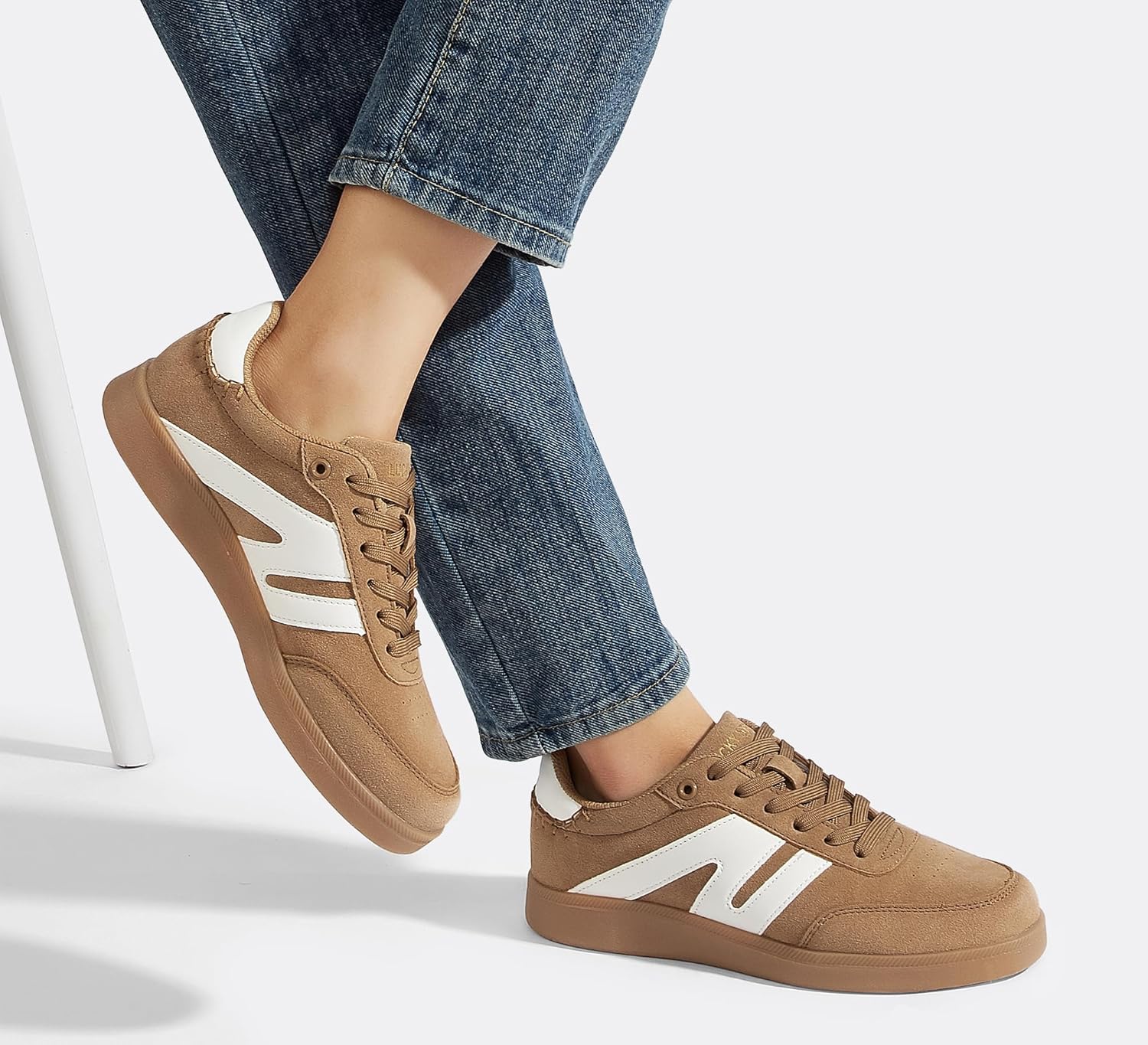 LUCKY STEP Women Classic Retro Gum Sole Fashion Sneakers Casual Tennis Skate Shoe Genuine Leather Walking Footwear Anti Slip Trainers - Image 9