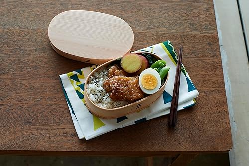 Miniatura 10 de Akita Sugi 2530 Magewappa Hango Bento Box, 6.7 pulgadas de ancho x profundidad 3.5 pulgadas (6.7 x 3.5 in), Magewappa, caja Bento de 2 niveles,