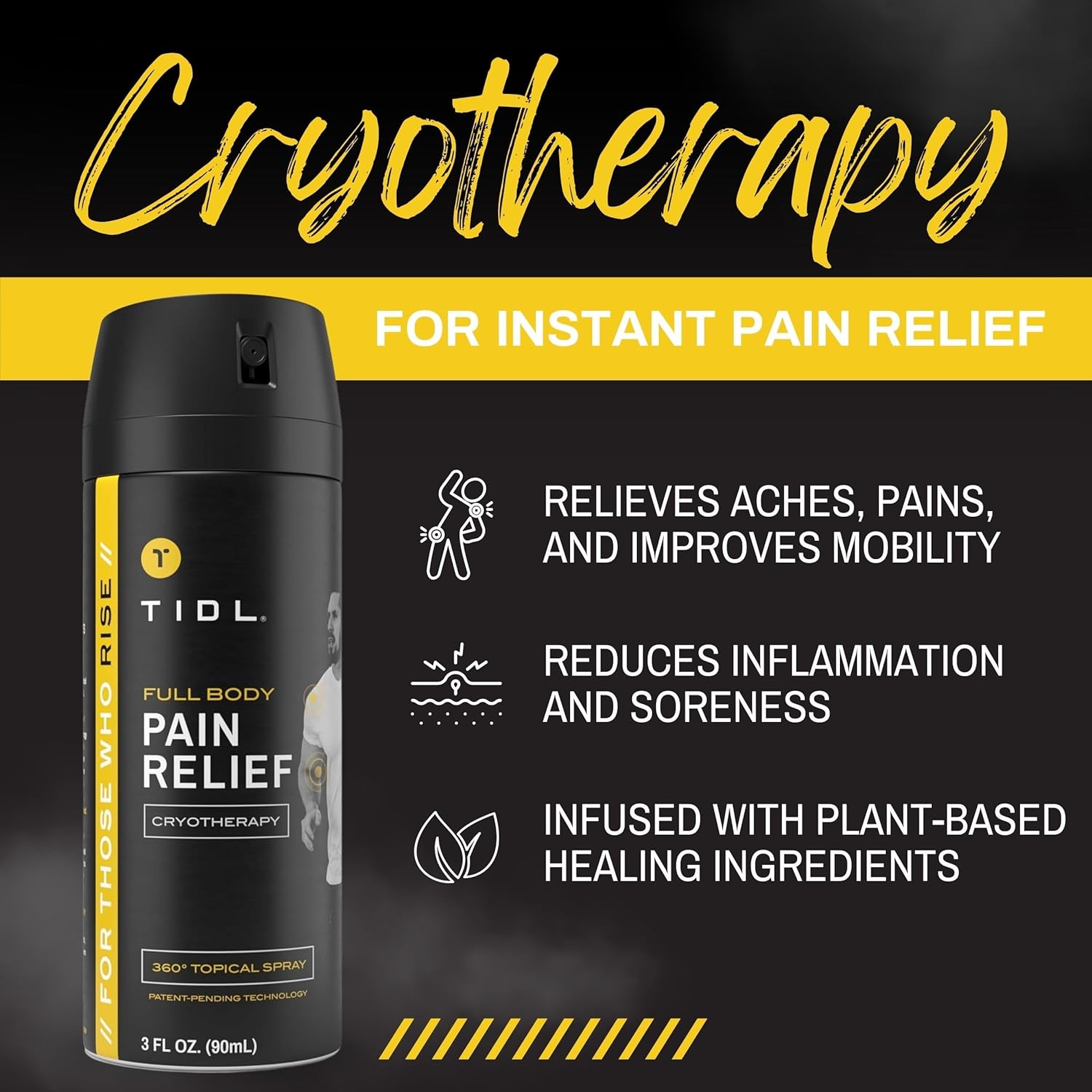 TIDL Cooling Spray with Plant Based Menthol, 3 Oz (Pack of 2)