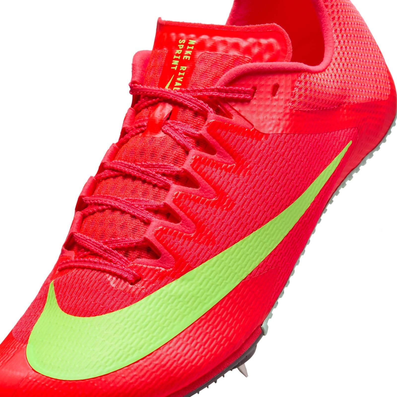 Nike Zoom Rival Track & Field Sprinting Spikes (FZ9663-600, Bright Crimson/Hyper Orange/Lime Blast/Washed Cora) Size 10