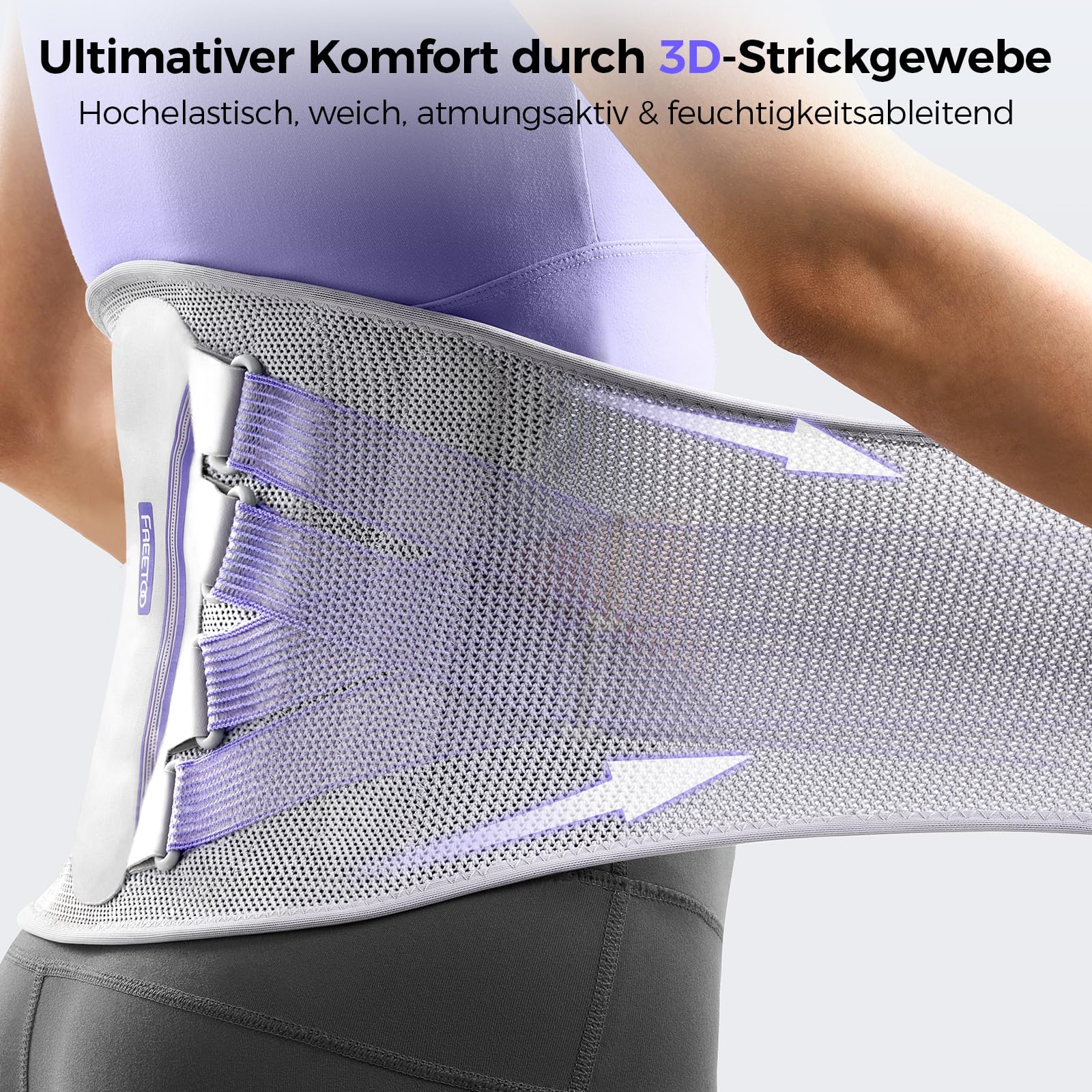 FREETOO Rückenstützgürtel für Arbeit und Sport, L