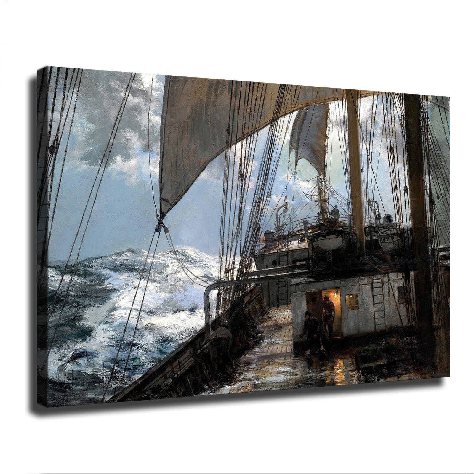 Amazon.com: A Night At Sea Painting By Montague Dawson Poster