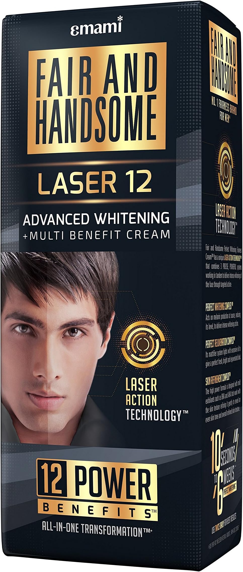 Fair and Handsome Laser 12 Advanced Whitening+ Multi Benefit Cream, 60g
