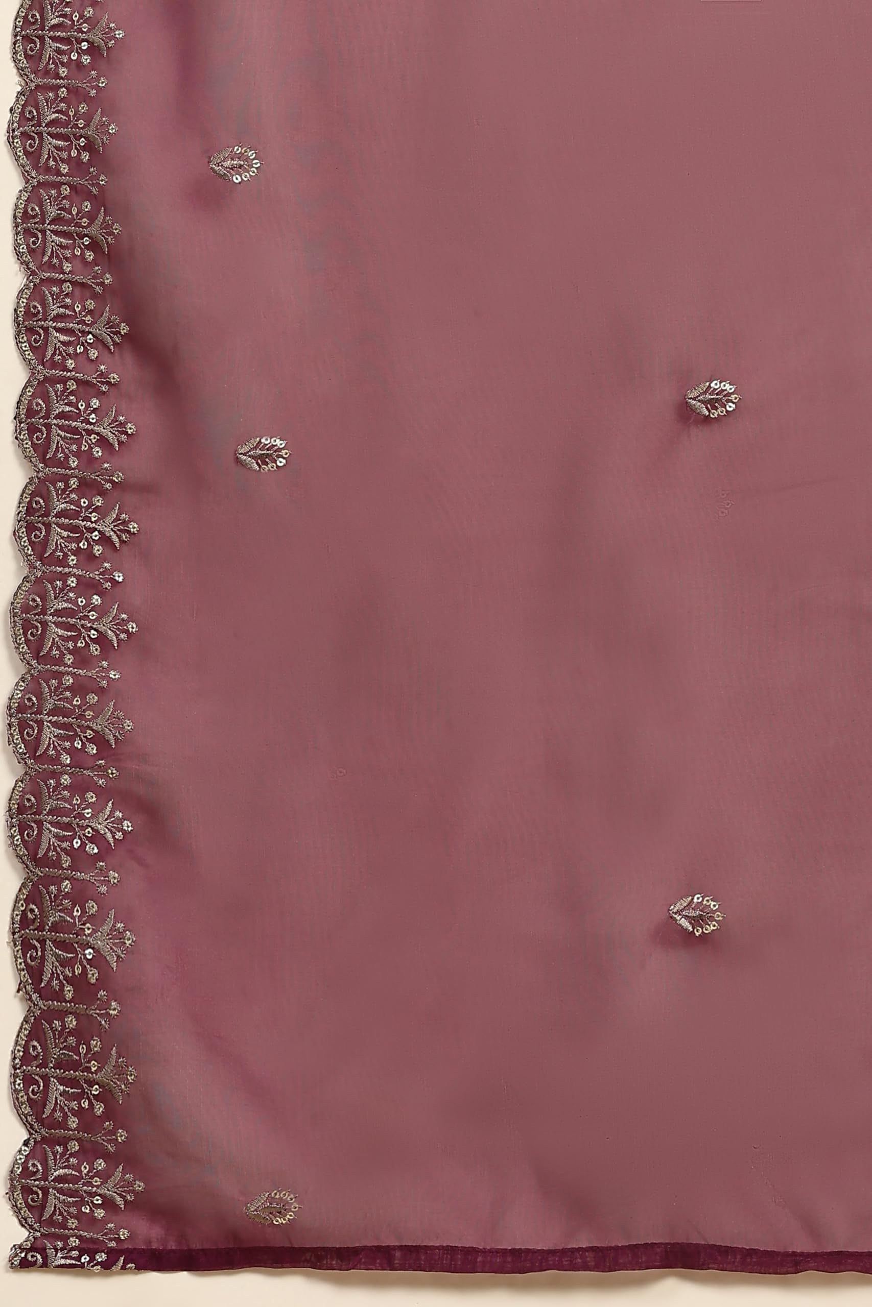 Trendmalls Damen Baumwolle Stickerei Salwar Anzug Set Kurta Hose mit Dupatta Lila Kurta Set für Frauen