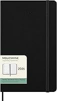 Moleskine Classic 2026 Weekly Planner Hard Cover Large 5x8.25 Black - 12 Month Agenda with Notes Pages