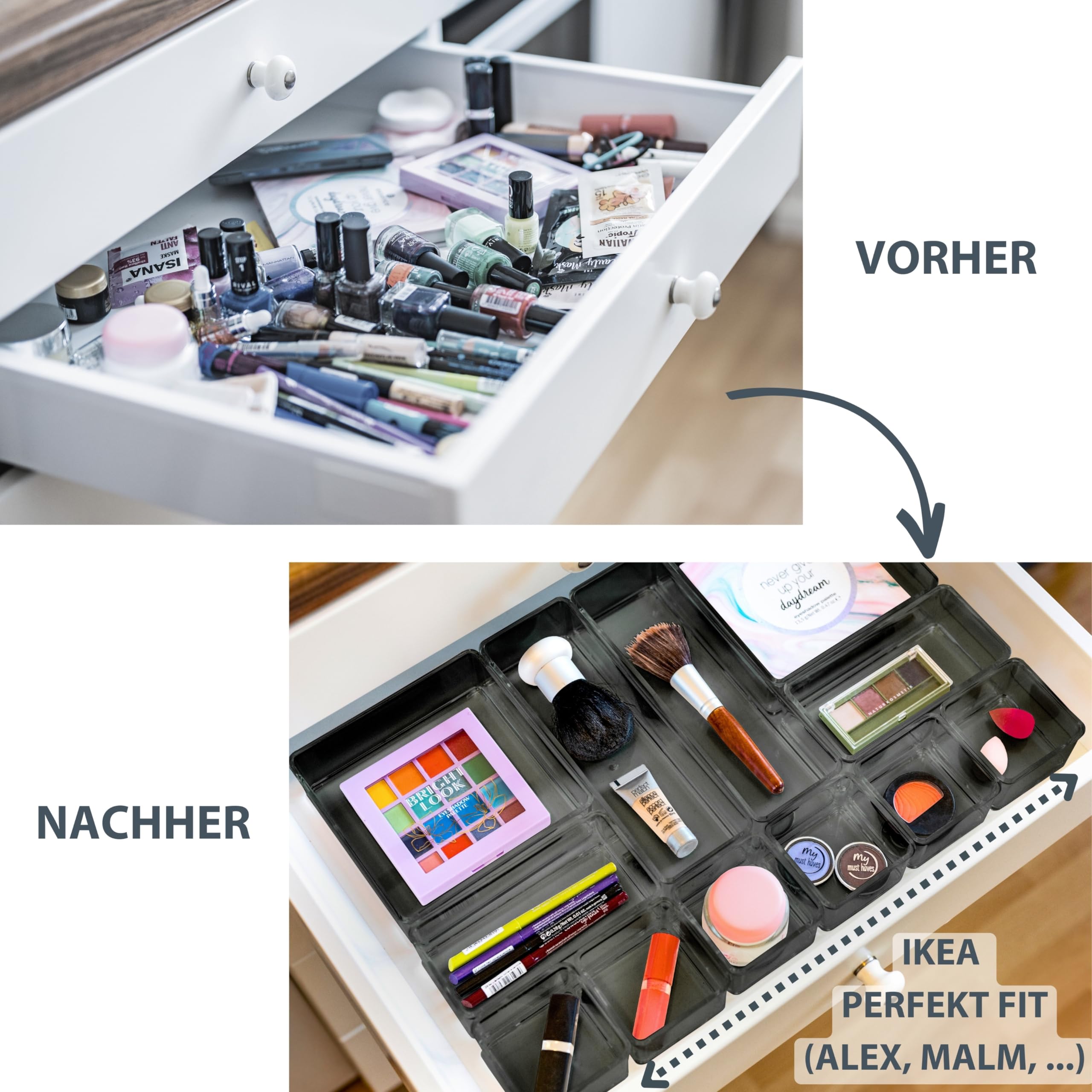Organizer Per Cassetti Da 6 Pezzi Con Cuscinetti In Silicone
