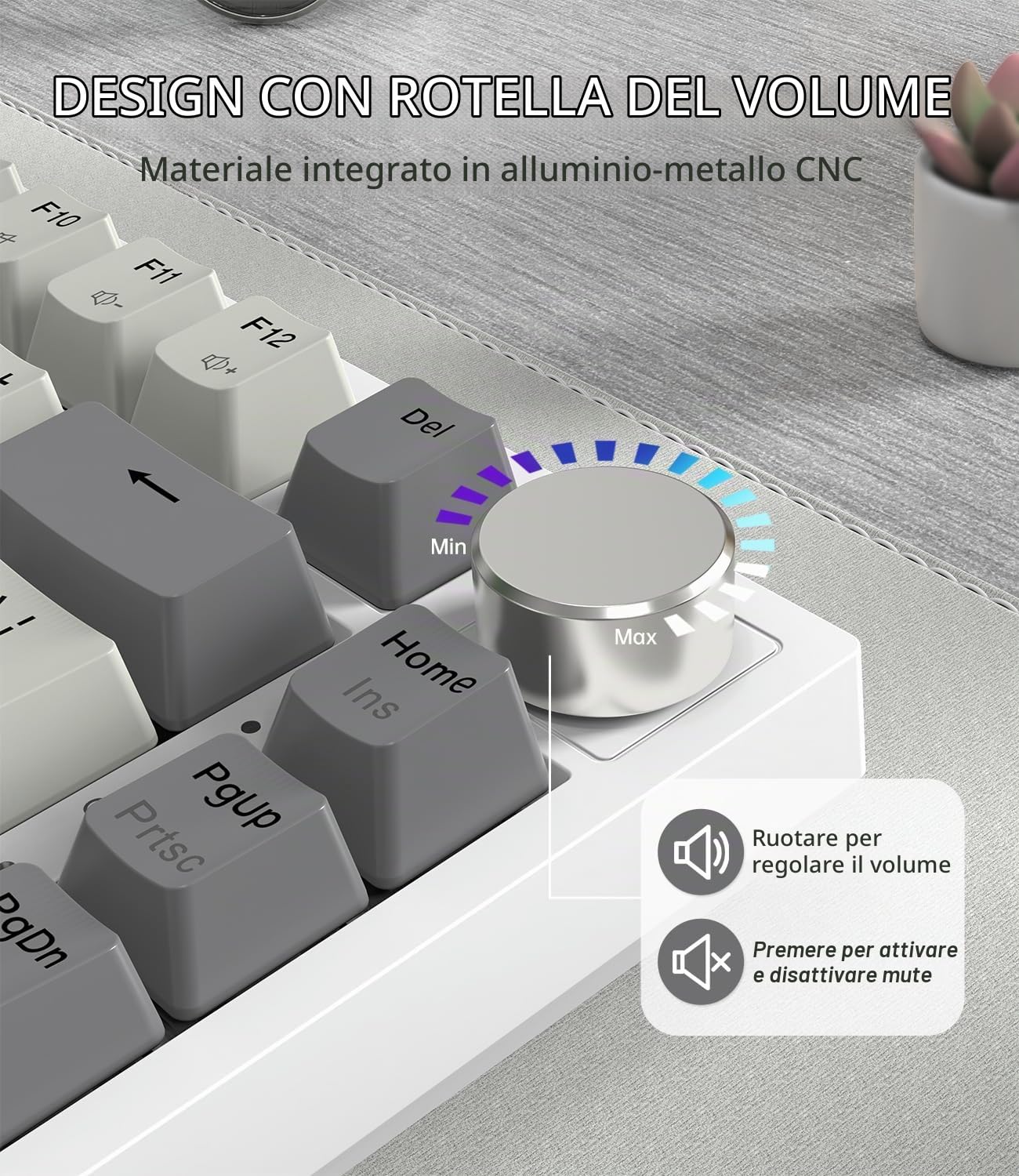 LexonElec x ATTACK SHARK K85 Tastiera Meccanica Rapid Trigger, Switch Magnetico da Gioco, Cloud Driver, Backlit RGB LIGHTSYNC, 75% Tastiera QWERTY TKL Gasket Cablata con Manopola per Win/Mac-Grigio