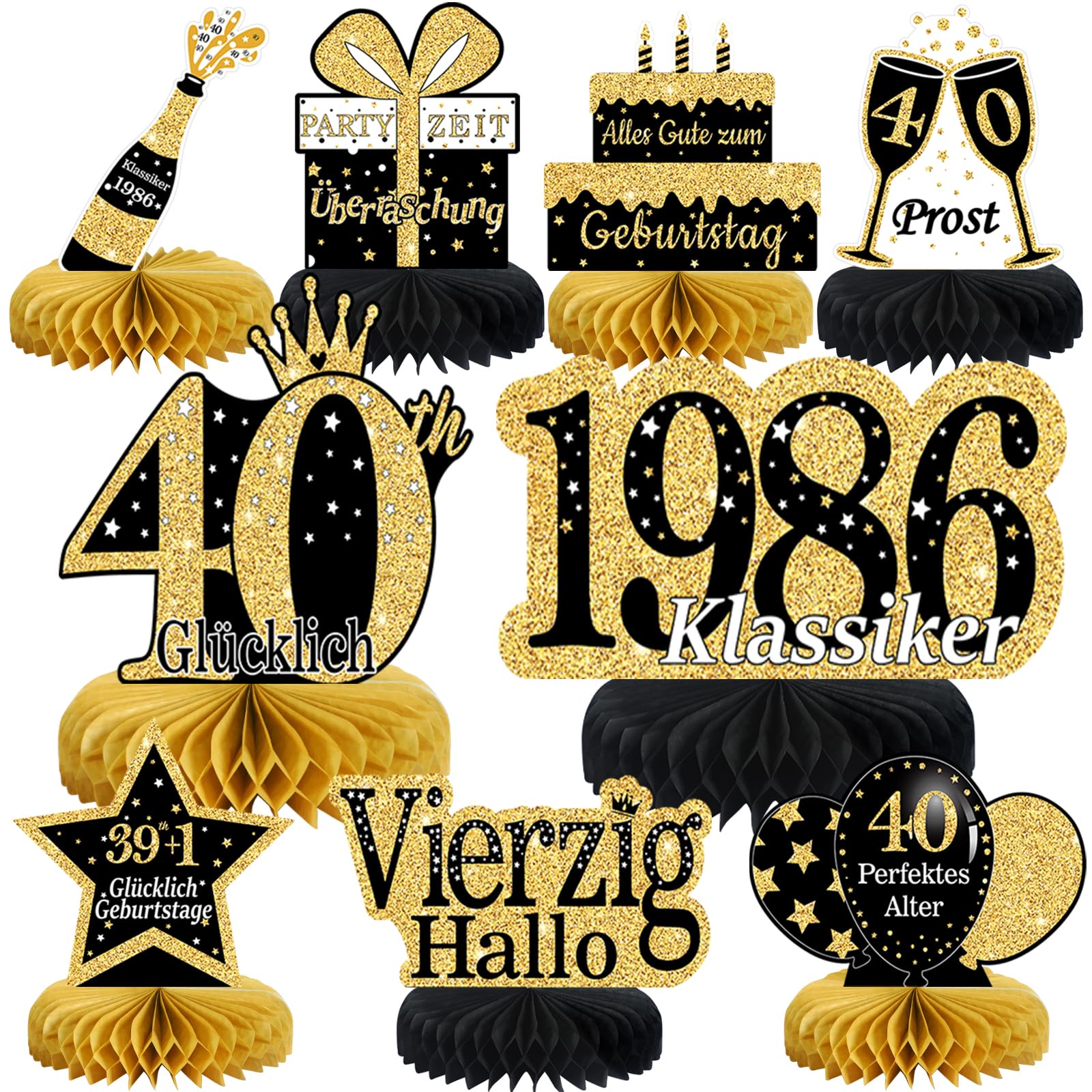 9 STK Tischdeko Geburtstag（Deutsche）