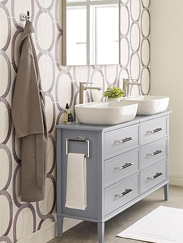 Vista 130 de Amerock BH26615PNBBZ Toallero de níquel pulido/champán dorado Toallero de 24 pulgadas (24.016 in) Esquire Toallero de baño Accesorios