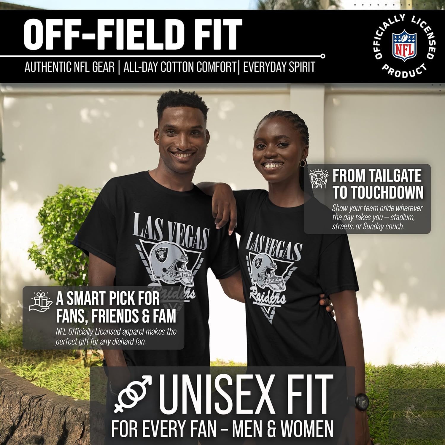 Team Fan Apparel NFL Adult Retro Triangle Unisex T-Shirt, Tag-Less Comfortable Football Apparel, Officially Licensed - Image 4