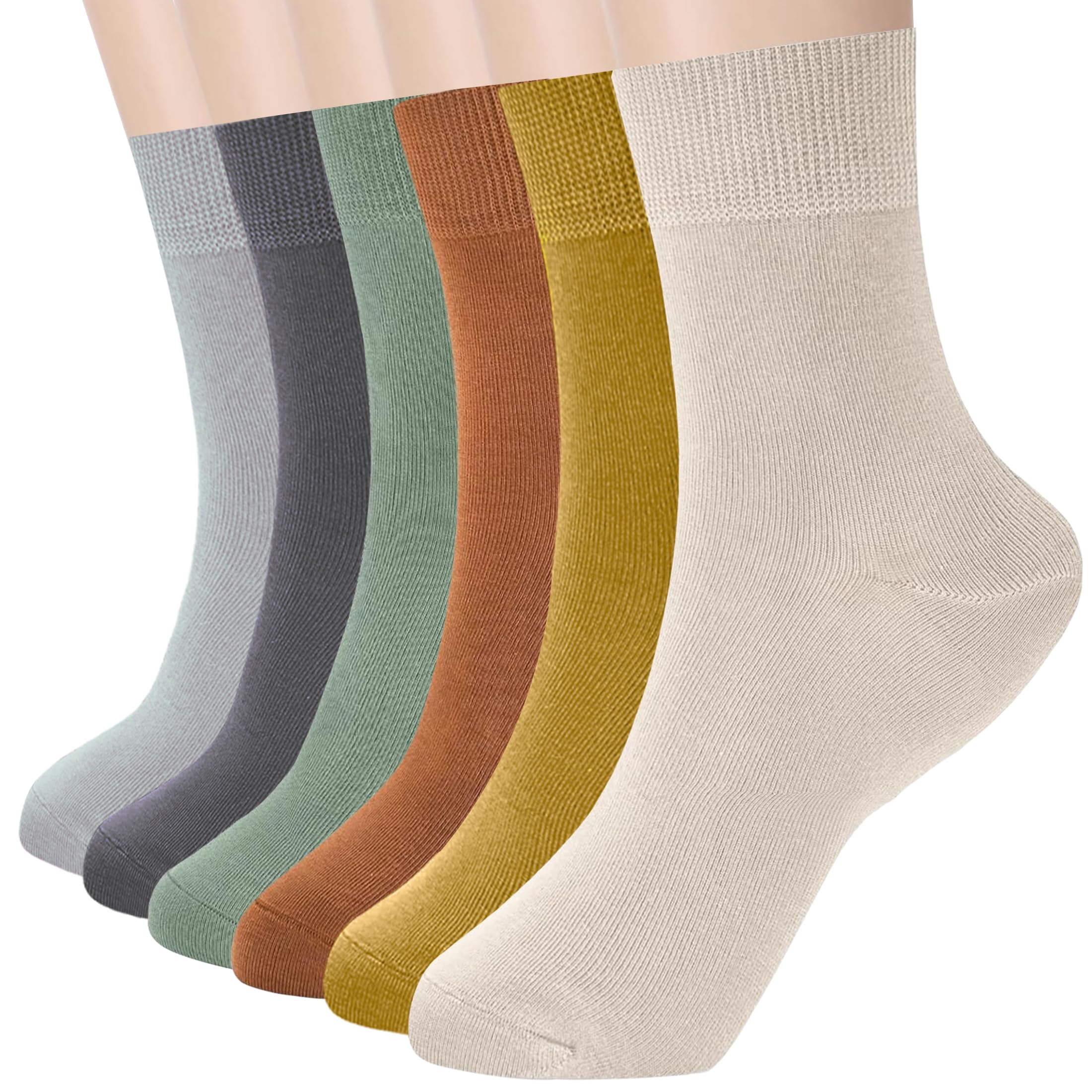 Womens Thin Cotton Socks Soft Socks for Women Above Ankle Breathable Crew Socks 6 Pack