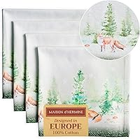 Vista 89 de Maison d' Hermine Servilletas de tela 100% algodón peinado de alta calidad, decorativas, lavables, juego de 4 servilletas para el hogar, cocina