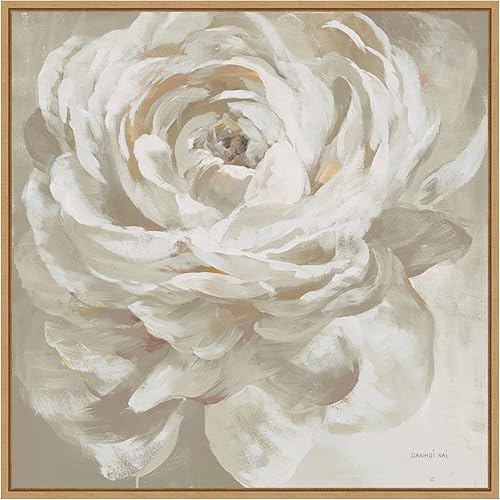 Miniatura 9 de Amanti Art Lienzo enmarcado para pared, 30 x 30 pulgadas, rosa neutra de Danhui Nai, lienzo enmarcado para pared, obras de arte de flores, Bronce