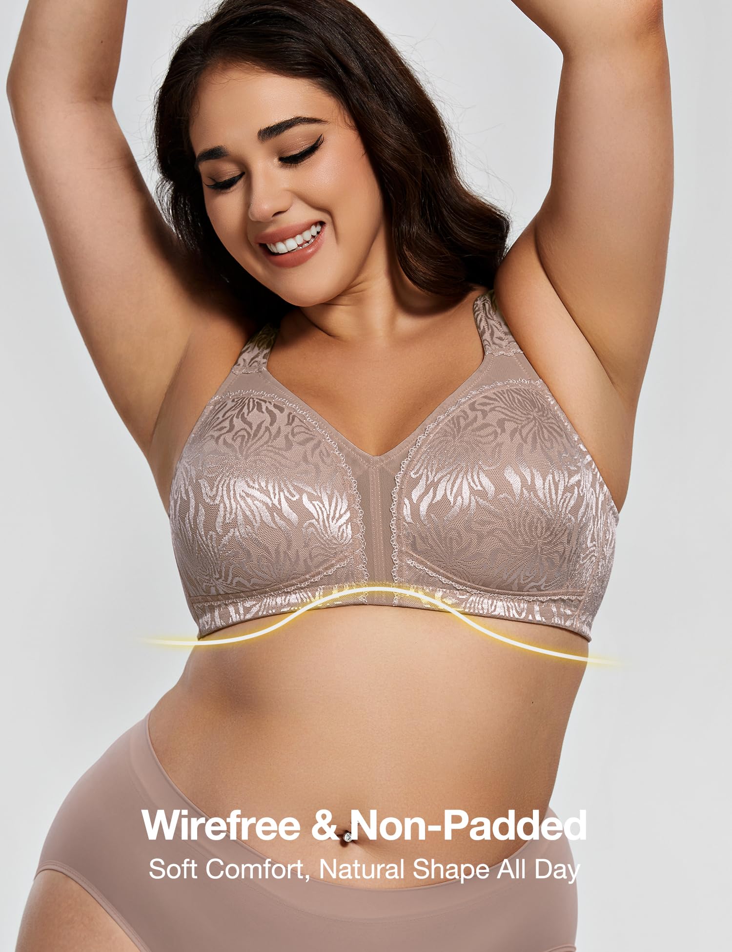 Deyllo Donna Reggiseno Coppa Piena Reggiseno Senza Ferretto Supporto Comodo