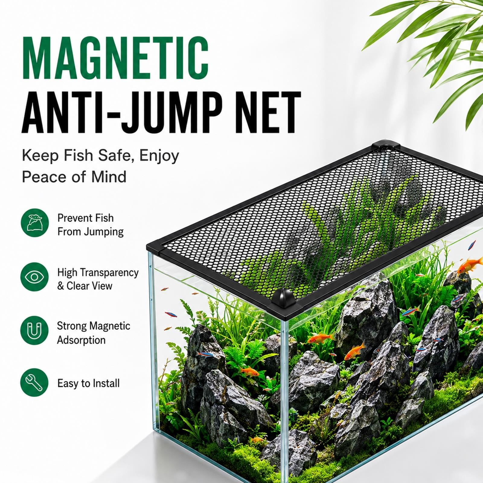 Aquarium-Abdeckung Magnetisch Anti-Sprung Netz