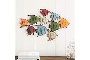 Lavish Home School Of Fish Wall Art: Captivating Nautical Decor For Your Seaside Paradise