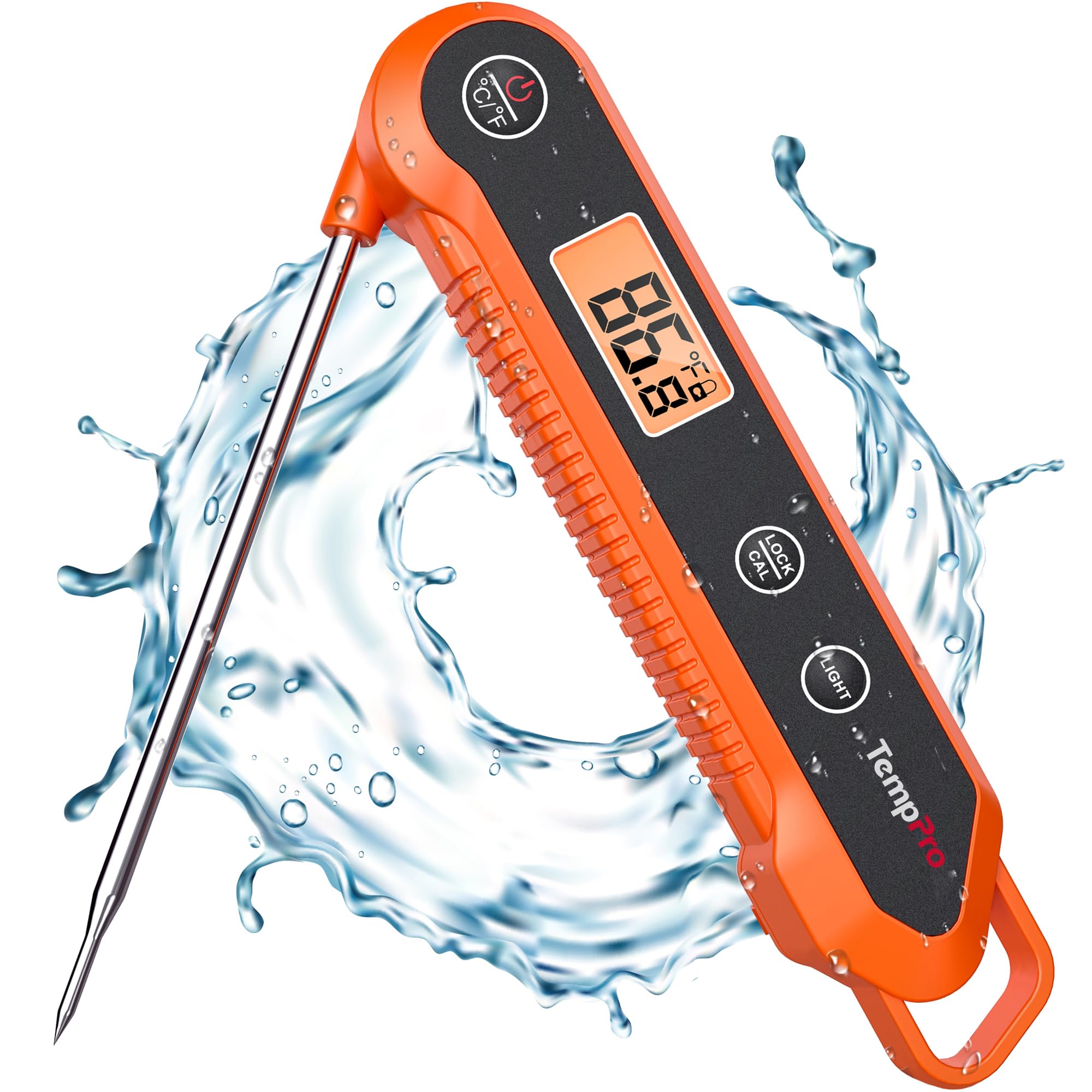 TempPro Digital Instant Read Meat Thermometer for Grilling Waterproof Kitchen Food Thermometer with Calibration Backlight Baking Bread Candy Thermometer Cooking Tools Utensils (Pre image 1