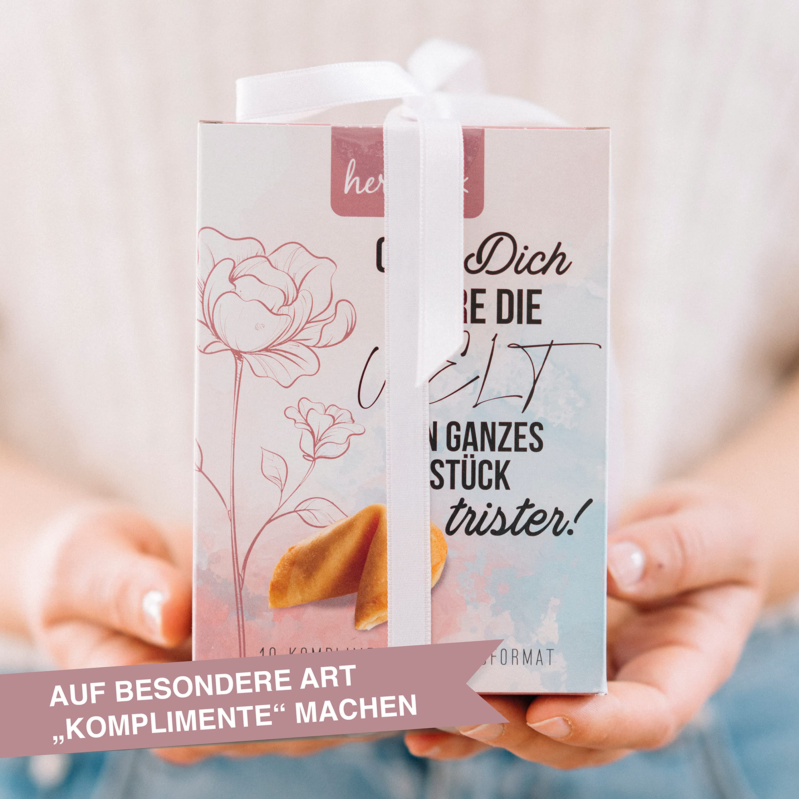 Herzwerk - 30 biscotti portafortuna per complimenti, piccoli regali per famiglia, amici, colleghi, complimenti prodotti in Germania, calendario dell'Avvento, biscotti portafortuna