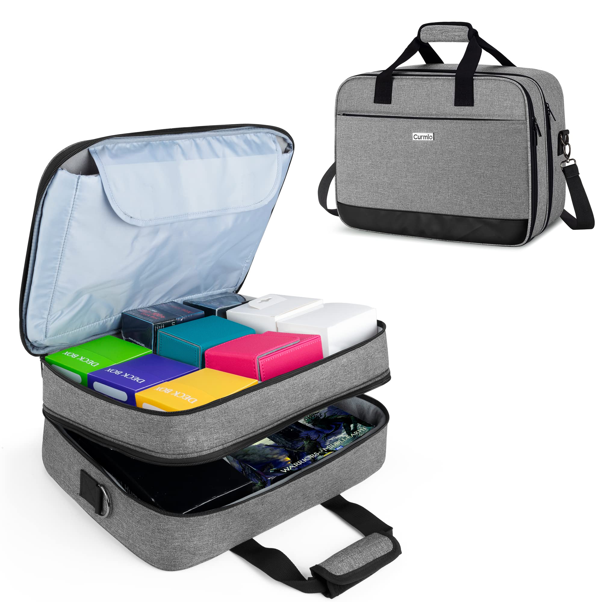 CURMIO MTG Card Game Case, Playing Card Storage Box Compatible with Magic the Gathering Cards, Pokem
