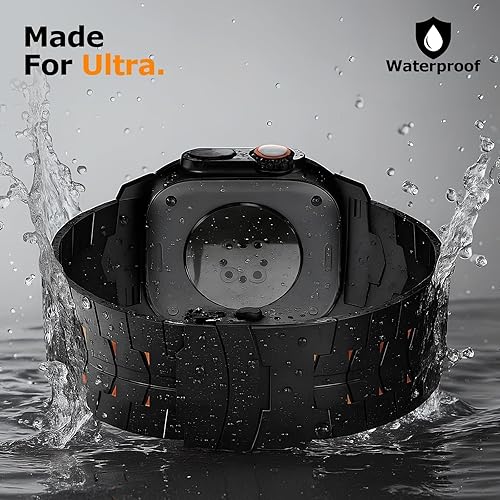 Vista 3 de Correa de titanio Ultra para Apple Watch, ancho máximo de 1.024 in, esta correa cuenta con un mecanismo de cierre seguro, se adapta a Apple Watch