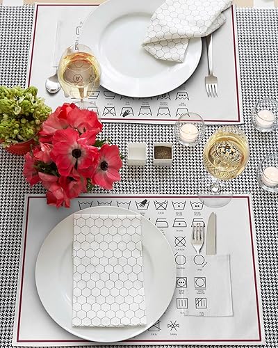 Miniatura 3 de Laundry Dry Fold Repeat Wash Table Placemats for Dining Table Set of 2,Cotton Linen Cloth Kitchen Place Mats with Pocket,Burlap