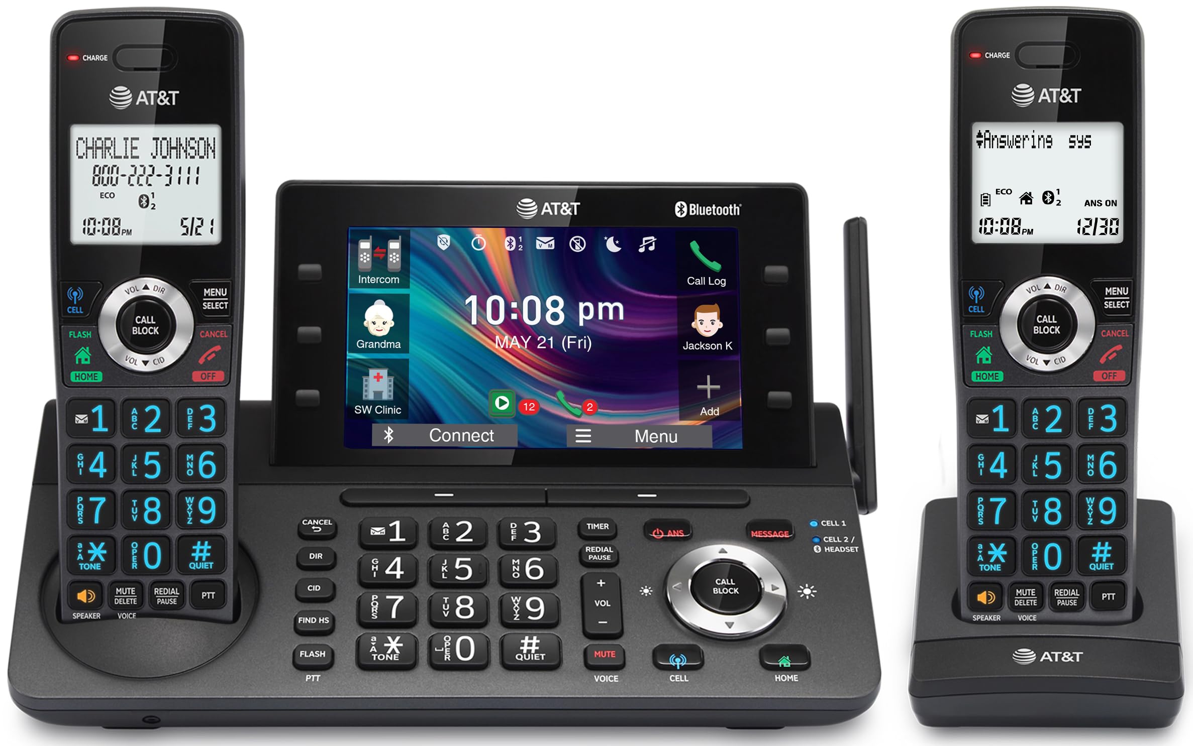 AT&T 2-Handset DECT 6.0 Cordless Home and Business Phone with Answering Machine, 5" Color Display, One-Touch Shortcut, Conference, Intercom, Smart Call Blocker, Bluetooth Connect to Cell: DLP73290-image-12