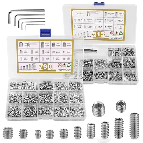 Miniatura 8 de Juego de 1317 tornillos de 26 tamaños, surtido de tornillos hexagonales, tornillos métricos hexagonales, chapados en zinc negro, tornillos SAE de