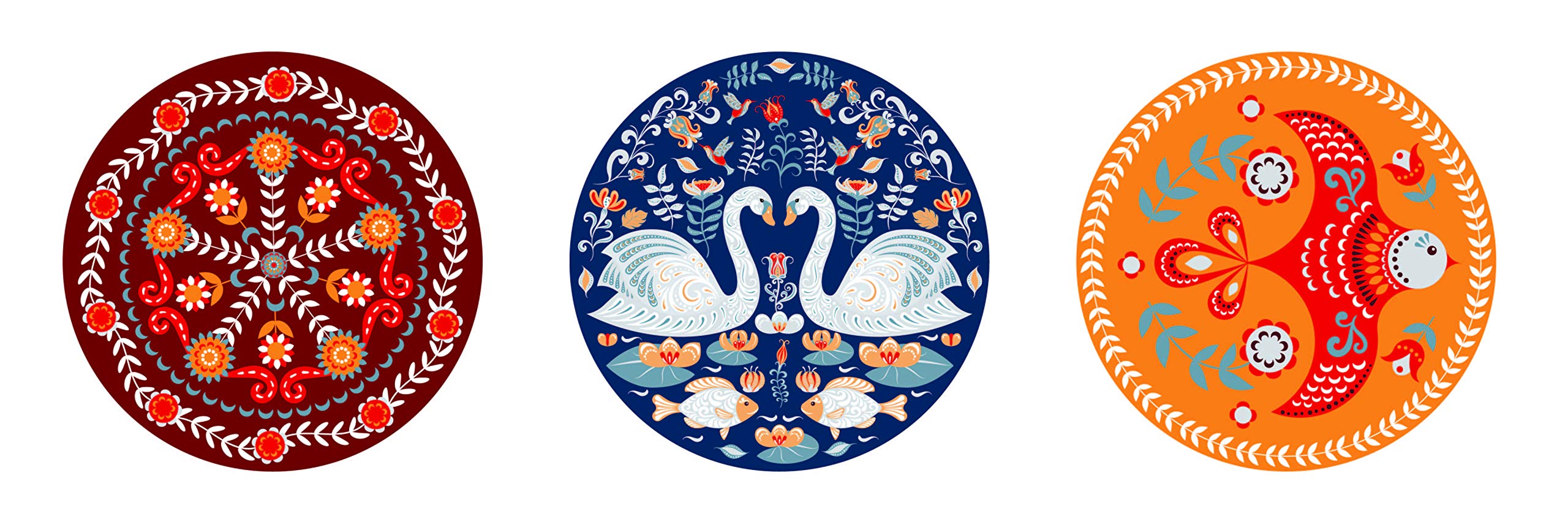 REAL ARTWall Hanging Bone china plates 7" - 3 pcs set Kids designs Gift packing