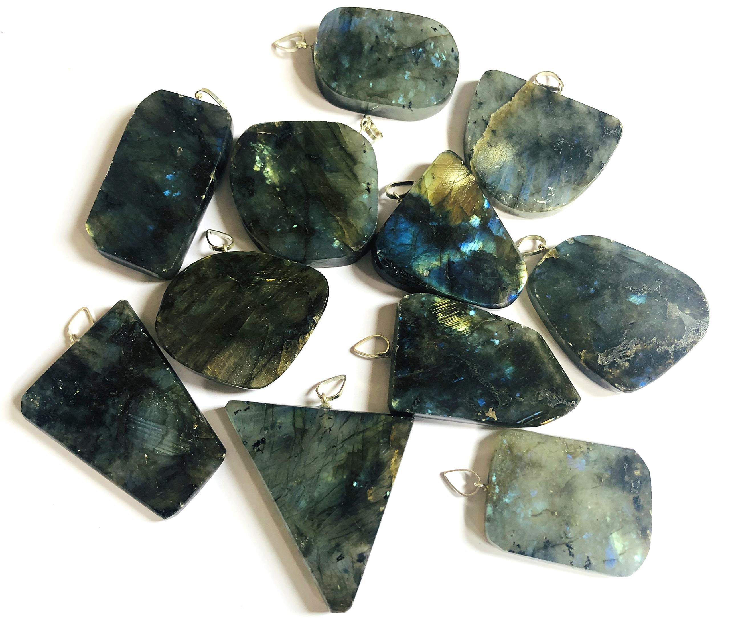 crystalmiracle Labradorite Gemstone Pendant (SINGLE PIECE) crystal fashion jewelry gift wellness positive energy meditation handcrafted accessory