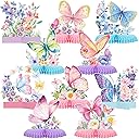 Epakh 10 Pieces Butterfly Centerpieces for Tables Butterfly Birthday Party Decorations Spring Honeycomb Table Centerpiece Spring Flower Theme Party Supplies for Birthday Baby Shower Decor