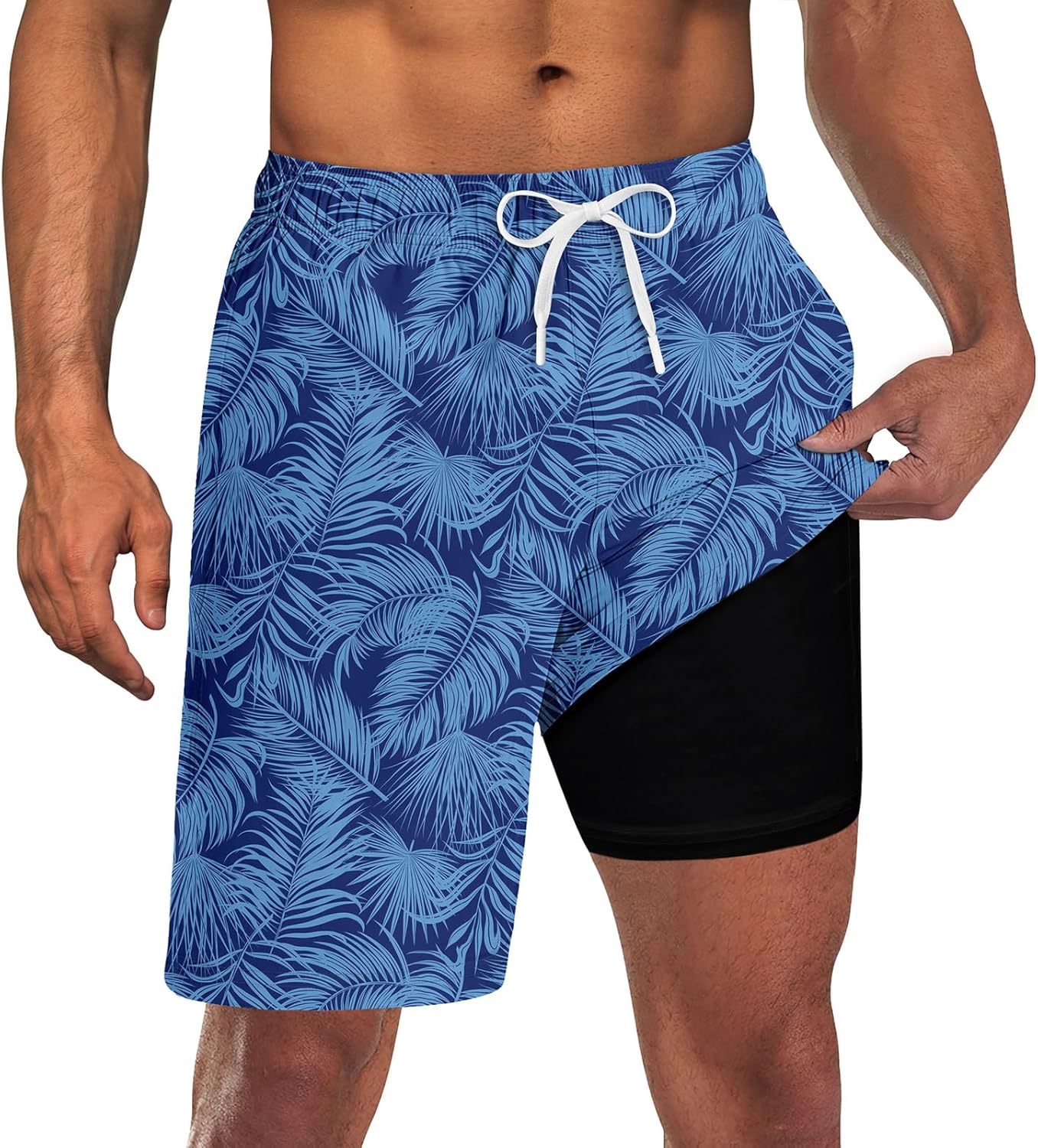 UNICOMIDEA Men Swim Trunks with Compression Liner 9 Inch Long Board Shorts