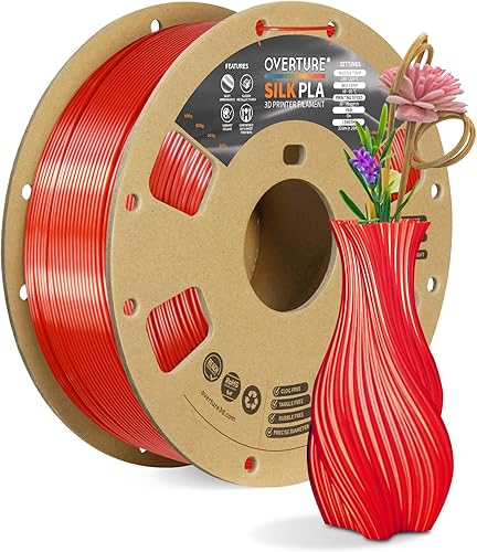Vista 38 de OVERTURE Filamento de ácido poliláctico de seda, 1/16 de pulgada, acabado bicolor, suave y brillante, carrete 2.2 libras, para joyería de cosplay