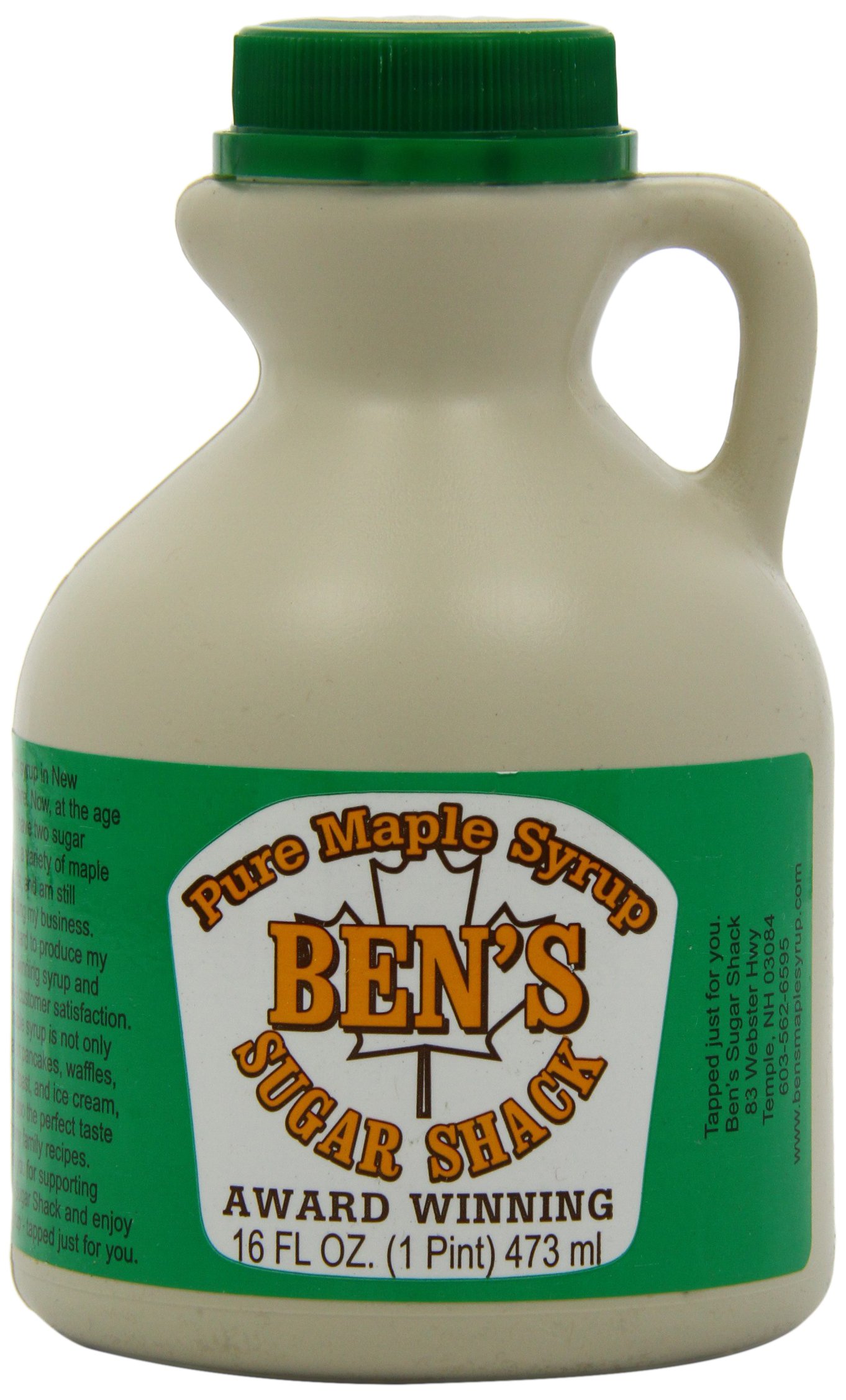 Ben's Sugar Shack, Pint of Grade A Dark Amber Pure Maple Syrup Award Winning, 16 Fl Ounce