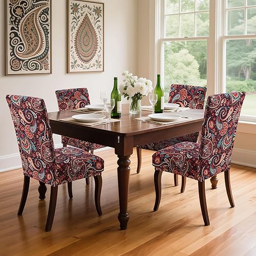 Vista 109 de YISUN Fundas para sillas de comedor, fundas elásticas de elastano para asiento de silla, extraíbles y lavables, fundas protectoras para sillas