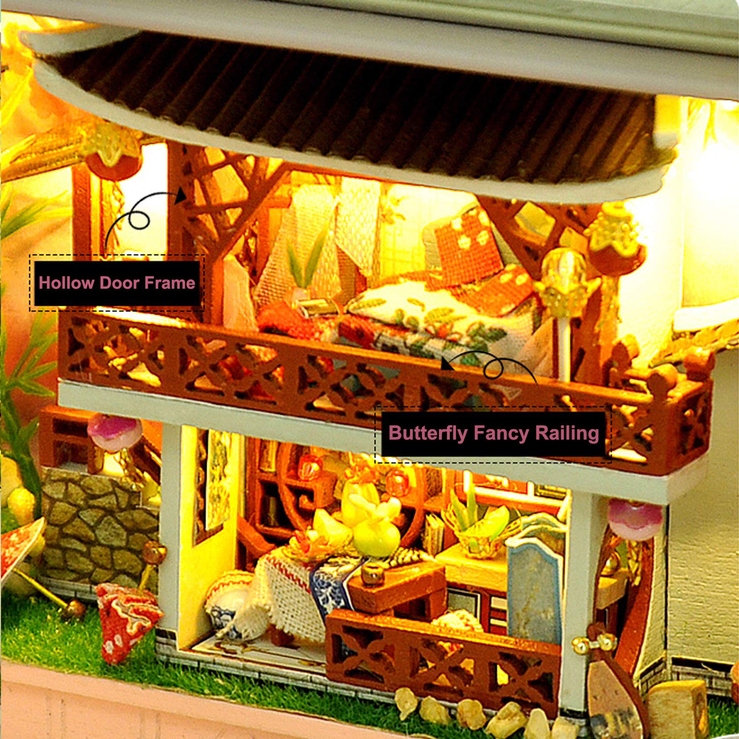 木製ドールハウス　キット Amazon.co.jp: ミニチュアハウスキット |木製ミニチュアドール