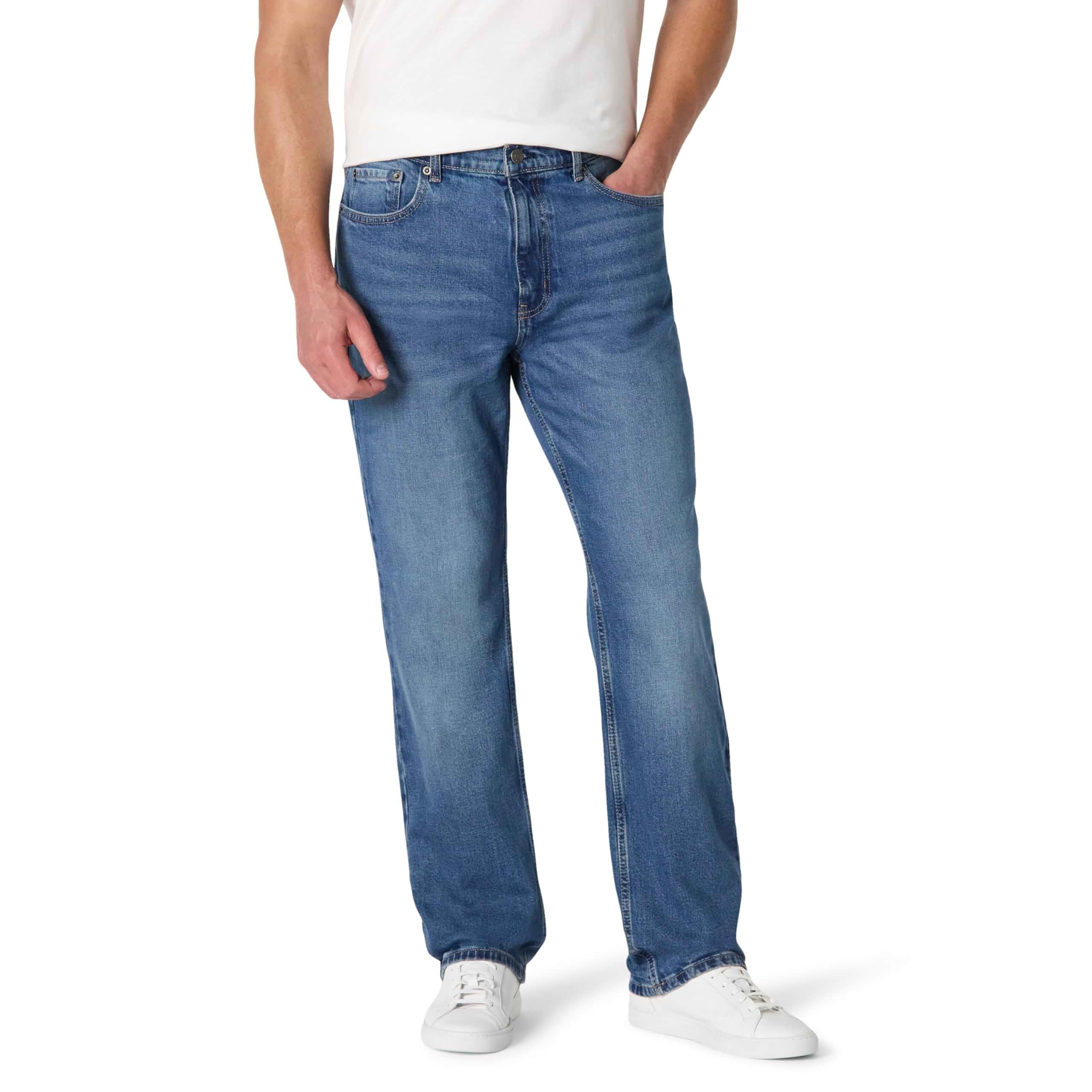 Amazon Essentials Men's Relaxed-Fit Heavyweight Rigid Jeans, 5 Pocket Styling Jeans · Relaxed