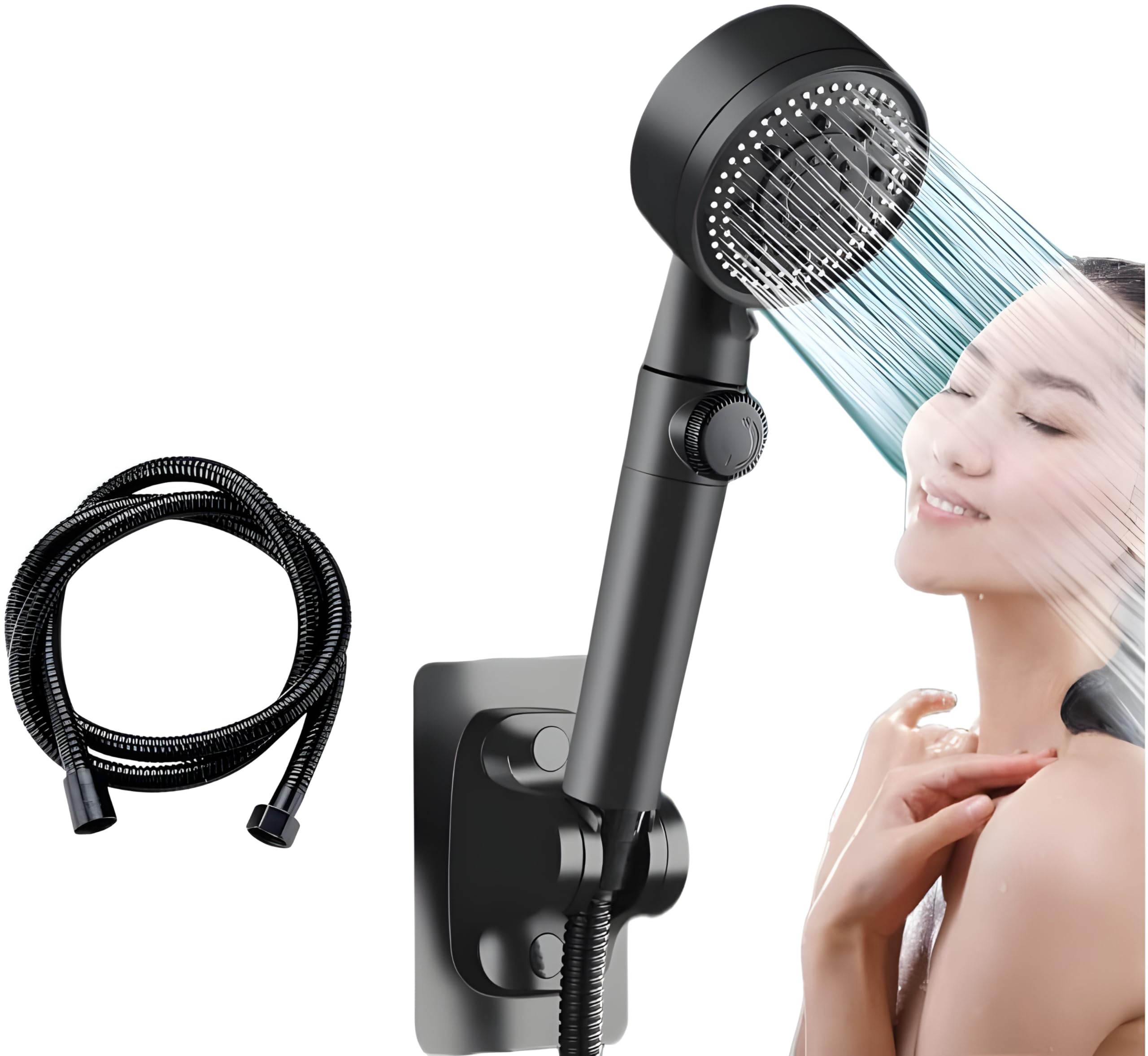 JIALTO Bathroom Shower Set With 5 Spray Modes, Water Saving Hand Shower For Bathroom, Shower Head With Stop Button Shower Heads With 140 Cm Hose Pipe And Adjustable Bracket (Hand Shower Set) (B0CTYH2STH) Amazon Price History, Amazon Price Tracker