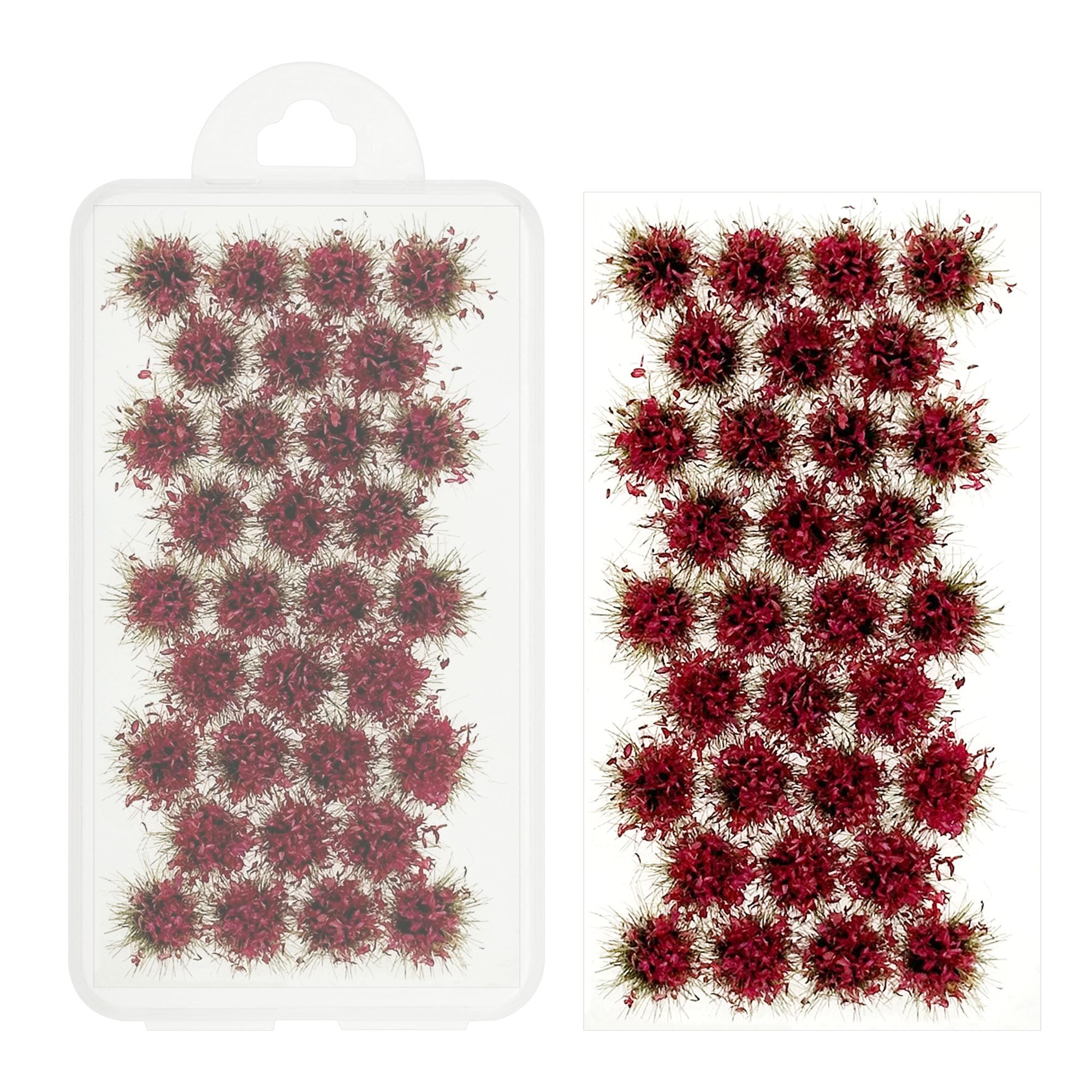 Woohome Static Grass Tufts Flower Cluster Vegetation Groups Miniature Flower Clusters for Terrain Railway Scenery Table Landscape, Rose Red — image 1