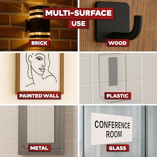 Miniatura 4 de XFasten Cinta de montaje acrílica de doble cara extraíble, gris, 2 x 300 pulgadas, impermeable, para interiores y exteriores, cinta de montaje de