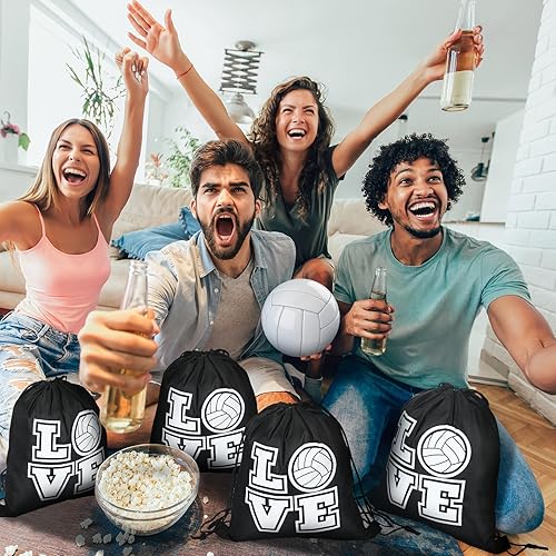 Miniatura 7 de Bolsas con cordón de puerto con cordón, bolsa de caramelos, bolsa de regalo para fiestas deportivas, suministros para fiestas deportivas, Negro,