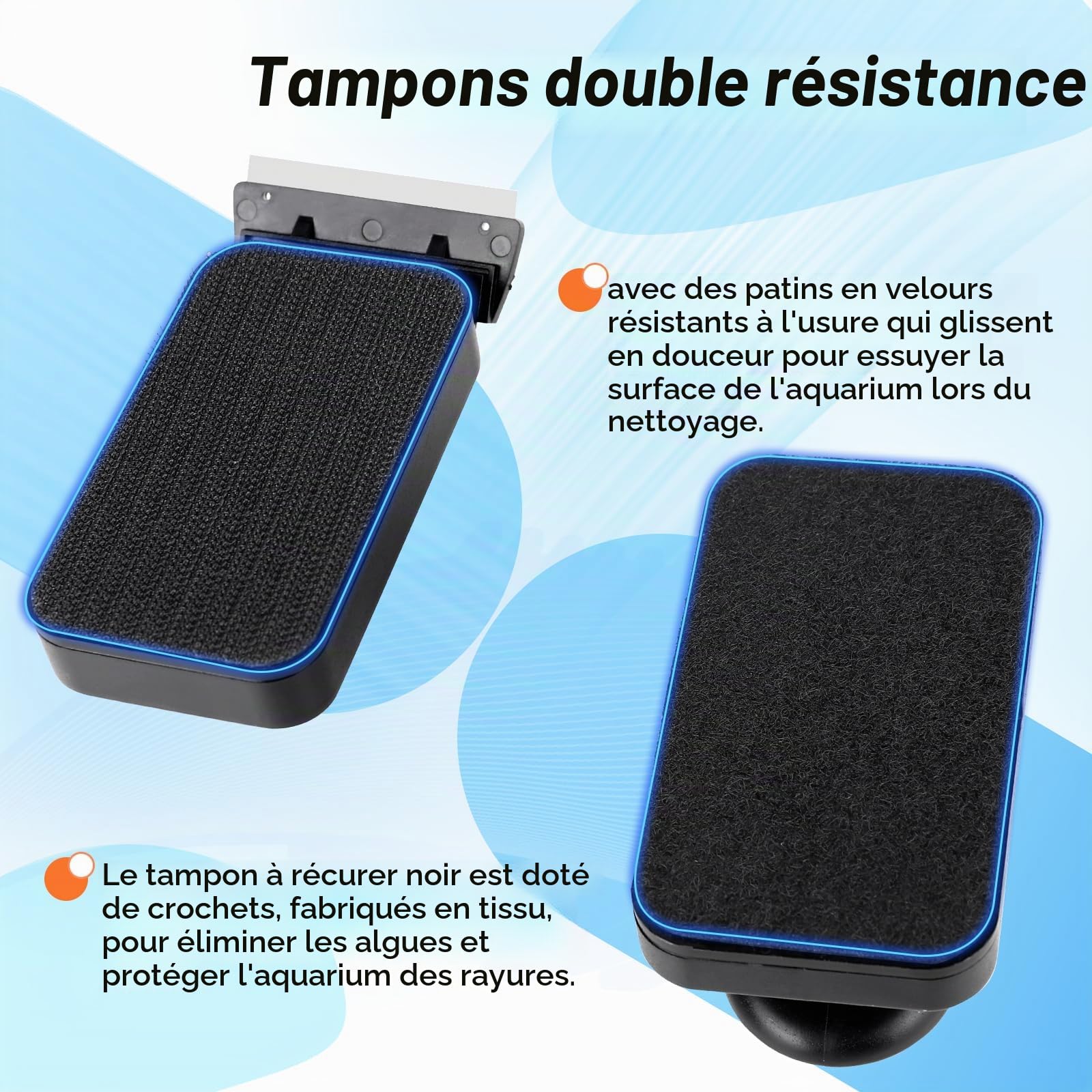 hygger Brosse Aquarium Nettoyage Vitre, Grattoir Algues Aquarium, Brosse Magnétique Aquarium Nettoyage Vitre Algues, Outil de Nettoyage Avec Grattoir Amovible pour Aquarium