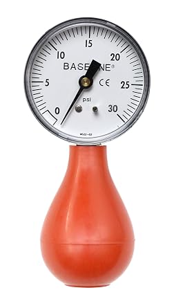 Baseline 12-0290 Dynamometer, Pneumatic Squeeze Bulb 30 PSI Capacity, No Reset
