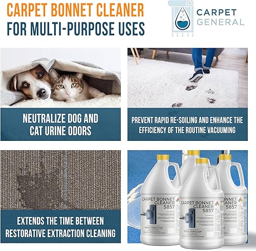 Miniatura 6 de CarpetGeneral Bonnet Cleaner 5857 - Champú resistente para ambientadores de alfombras para máquina - Champú de alfombras de secado rápido y seguro