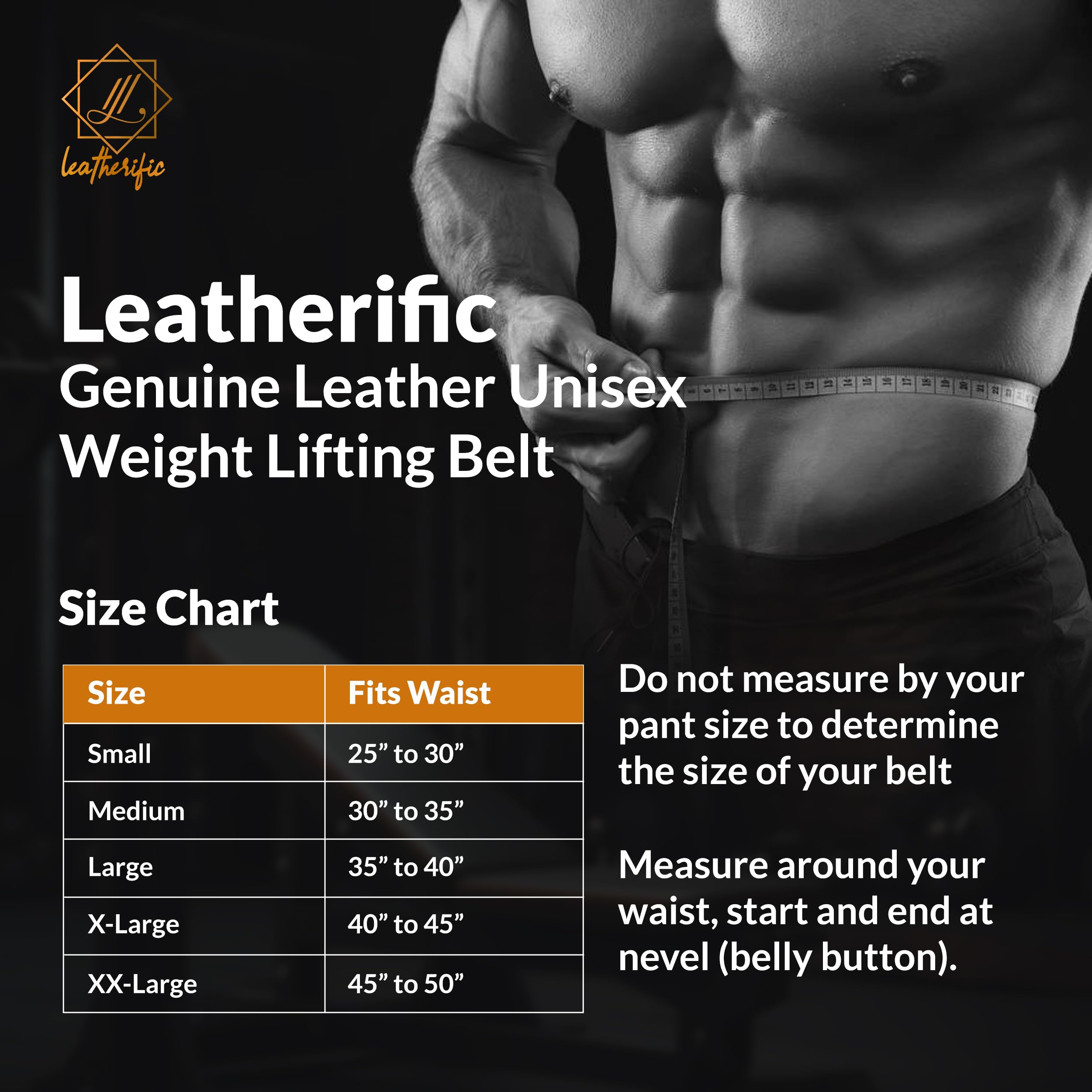 Amazon | Leatherific | 本革ウェイトリフティングベルト | 厚さ8mm 幅