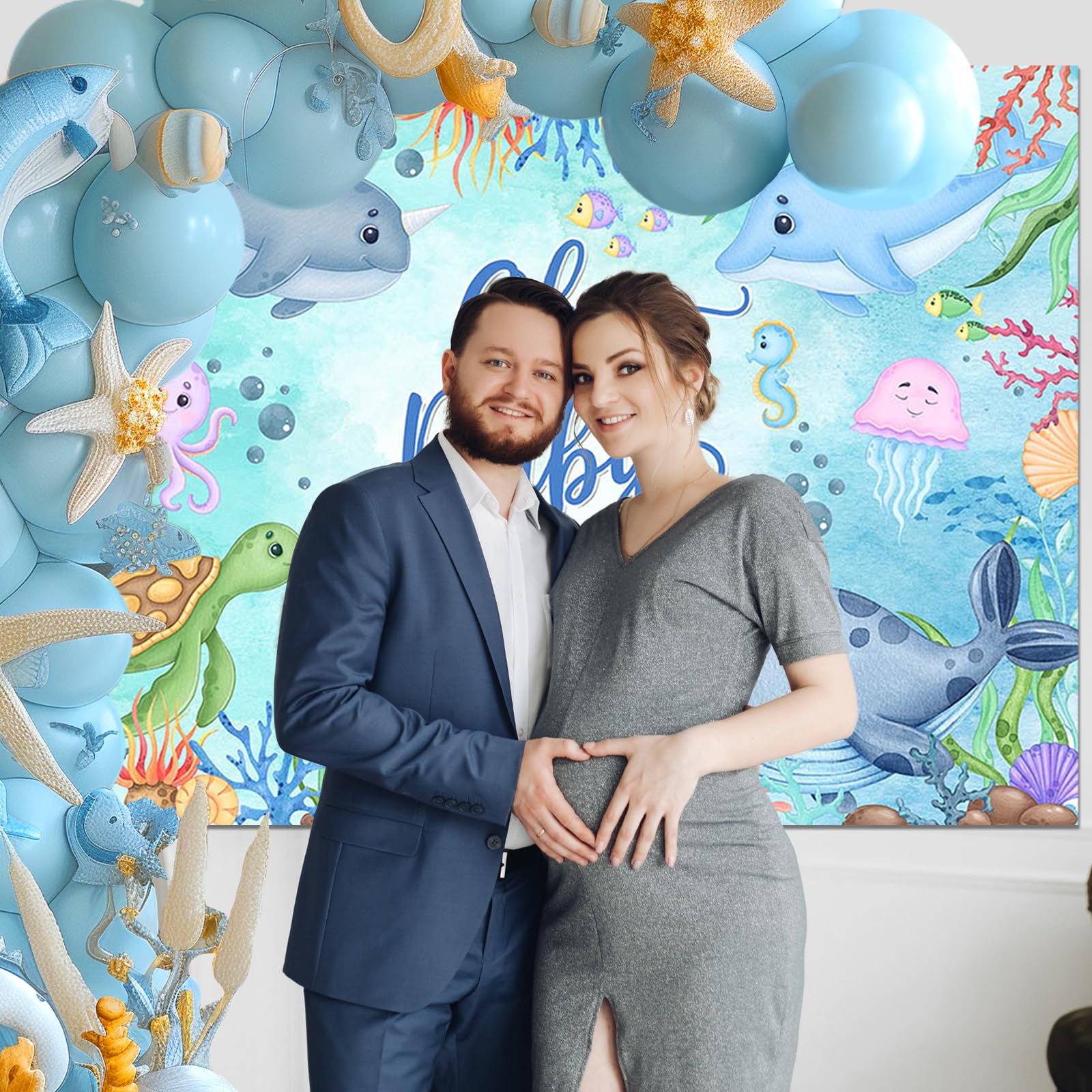 AIIKES 7x5FT Unterwasser-Hintergrund – Ozean-Thema Für Geburtstag, Baby Shower, Fotografie, Vinyl, 2,1 X 1,5 M