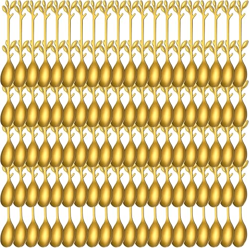 100 cucharas de café, cucharas de expreso Demitasse, cucharas de té de acero inoxidable, cuchara de degustación de 4.33 pulgadas, cuchara de postre