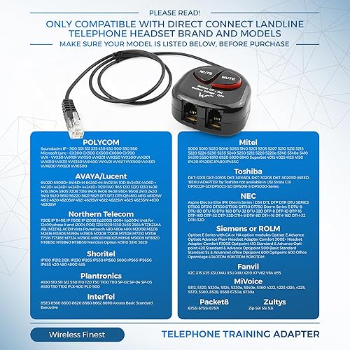 Miniatura 7 de Adaptador de entrenamiento de teléfono Y Splitter+botón de silencio para auriculares para Nortel Meridican, Norstar, Avaya, Ashtra, Mitel, Polycom,