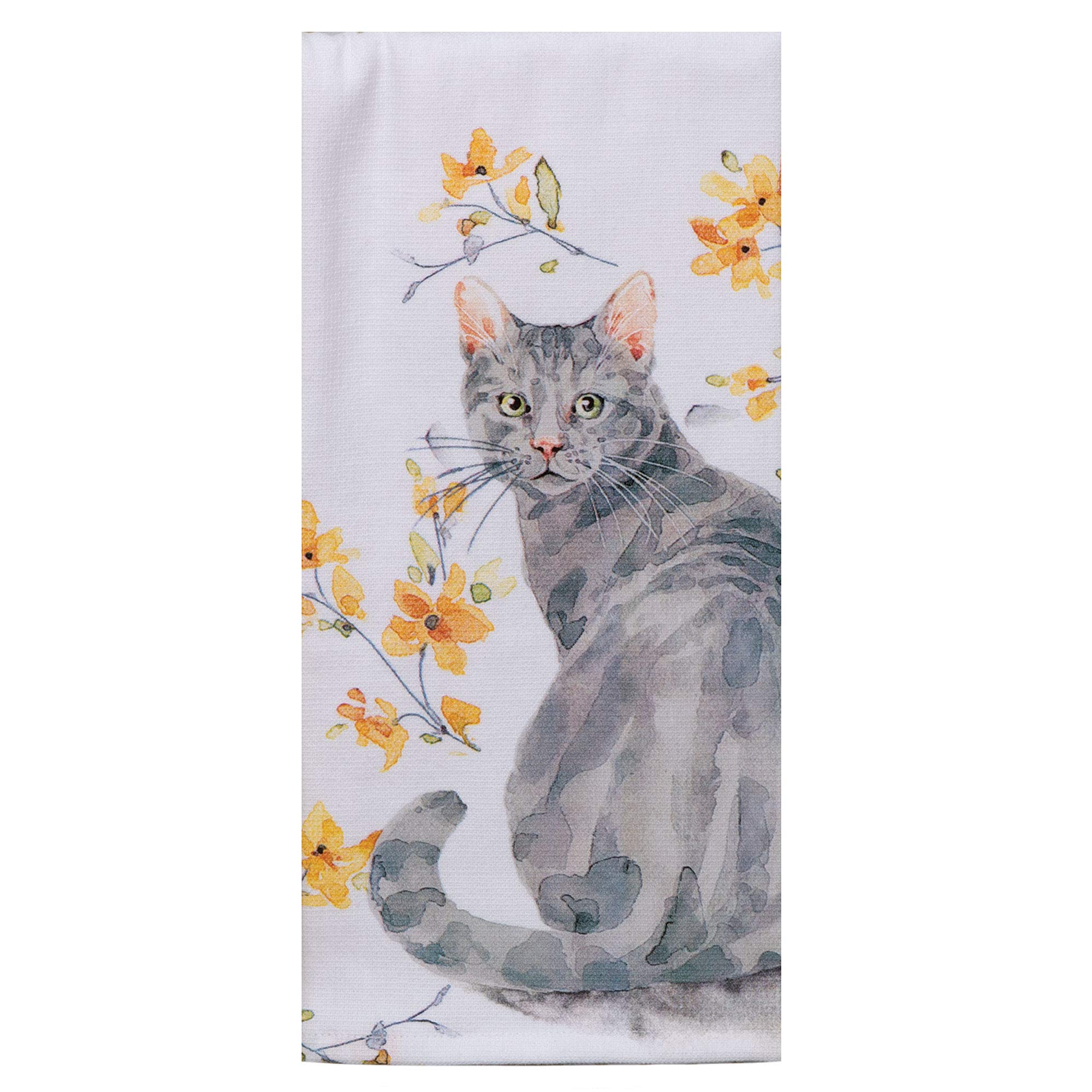 Kay DeeDesigns Sweet Home terry towel, gray & yellow