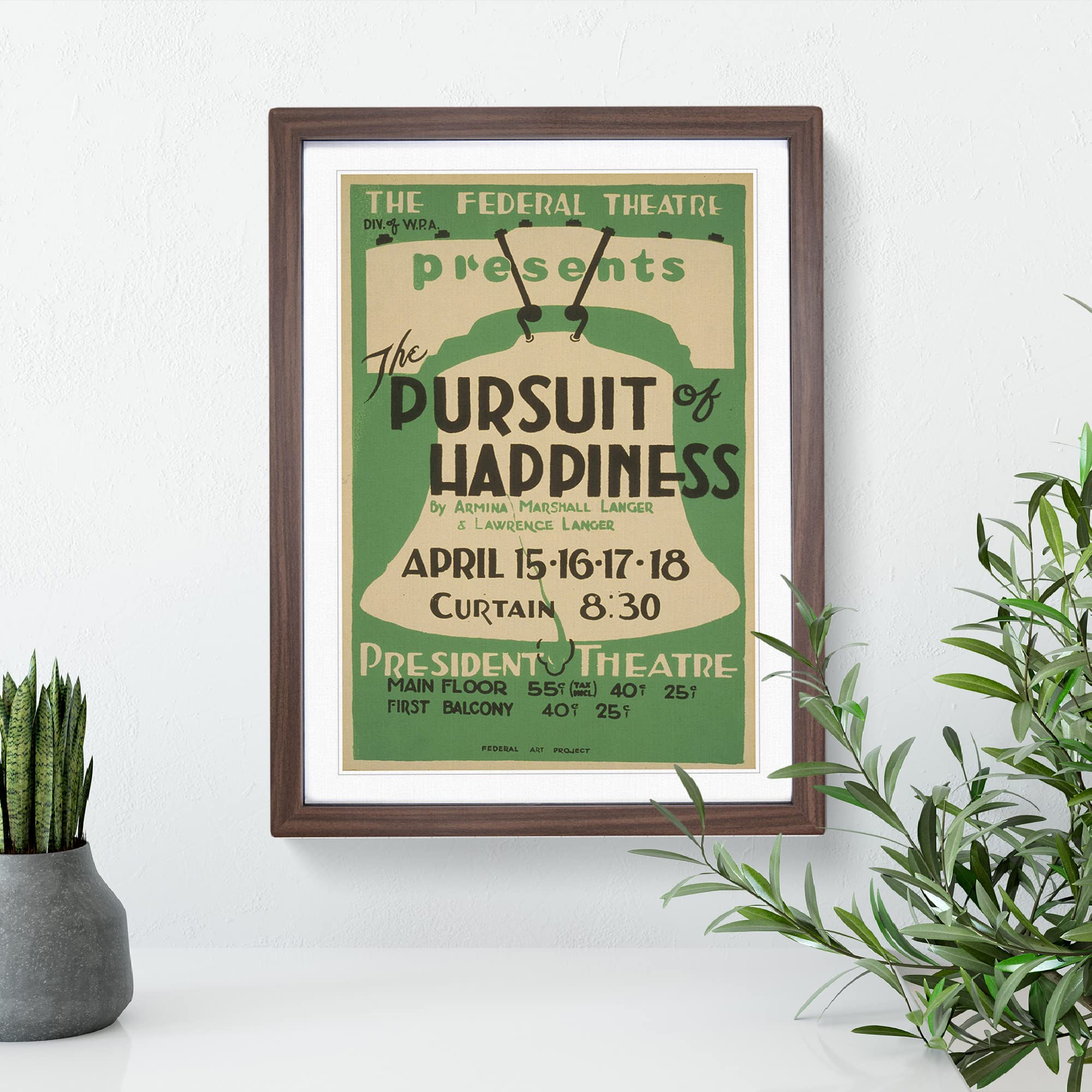 Wpa Pursuit Of Happiness Theatre Poster Vintage Framed Wall Art Print - Image 3