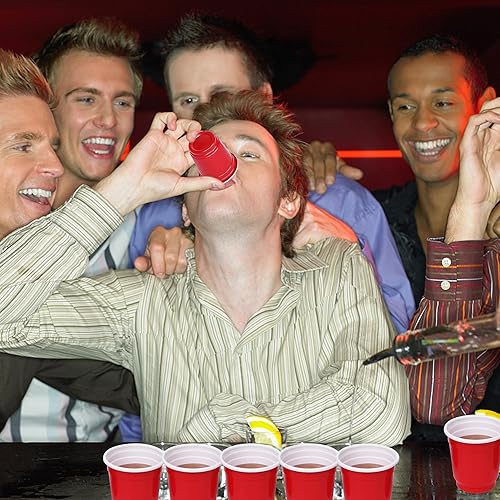 Miniatura 3 de Zcaukya Mini vasos desechables de 120 quilates, 2 onzas, pequeños vasos de plástico rojo para fiestas, juegos y eventos